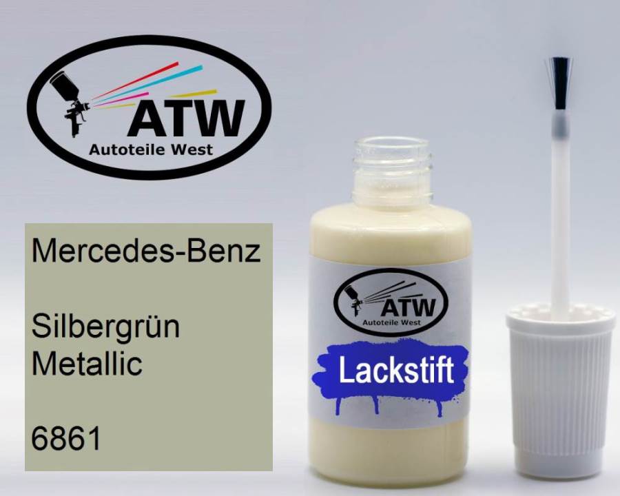 Mercedes-Benz, Silbergrün Metallic, 6861: 20ml Lackstift, von ATW Autoteile West.